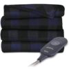 Sunbeam Heated Throw Blanket (Navy Plaid) 50" x 60" Navy 47 71Bx6vJT3rL