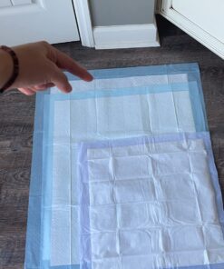 Amazon Basics Dog and Puppy Pee Pads with 5-Layer Leak-Proof Design and Quick-Dry Surface for Potty Training, X-Large, 28 x 34 Inch - Pack of 40, Blue & White Unscented X-Large (40 Count) 28 71BxAScGvyL 1