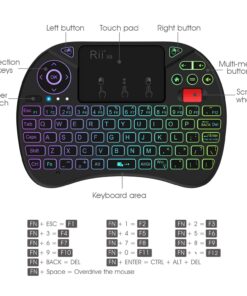 Mini Keyboard,Rii X8 Portable 2.4GHz Mini Wireless Keyboard Controller with Touchpad Mouse Combo,8 Colors RGB Backlit,Rechargeable Li-ion Battery for Google Android TV Box, PS3, PC, Pad,Nvidia Shield 30 71BybJiCmgL