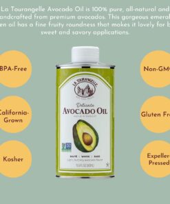 La Tourangelle, Avocado Oil, All-Natural Handcrafted from Premium Avocados, Great for Cooking, as Butter Substitute, and for Skin and Hair, 8.45 fl oz 18 71ByjMaEqS