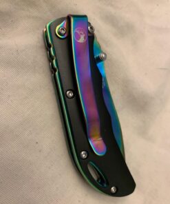 Wild Turkey Handmade Rainbow Frame with Black Overlay with Elk Cutout Knife Original version 37 71ByrHn RGL