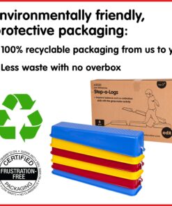 edxeducation Step-a-Logs - Supplies for Physical Play - Indoor and Outdoor - Exercise and Gross Motor Skills - Stackable - Build Coordination 23 71ByvjBIYcL