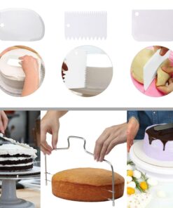 Alternative view of Cake Decorating Turntable,Cake Decorating Supplies with Decorating Comb/Icing Smoother(3pcs),2 Icing Spatula with Sided & Angled … White