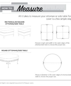 Classic Accessories Veranda Water-Resistant 21 Inch Square Patio Ottoman/Side Table Cover, Outdoor Table Cover 21"L x 21"W x 17"H 22 71C IMsfB8L