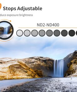 K&F Concept 52mm Variable ND2-ND400 ND Lens Filter (1-9 Stops) for Camera Lens, Adjustable Neutral Density Filter with Microfiber Cleaning Cloth (B-Series) 52 millimeter 27 71C WlFQ2 S 3