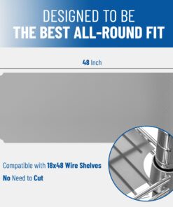 Alternative view of Wire Shelf Liner 18 x 48 - Shelf Liners for Wire Shelf System - 4 Pack in Clear - Plastic Wire Shelving Shelf Mats 18"x48" 4pcs