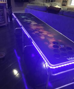8-Foot Folding Pong Table - Choose Table Options (Base, Cup Holes, LED Lights, or Cup Holes & LED Lights) - Bubbles Edition Standard w/ Cup Holes & LED Lights 27 71C2YdxzspL