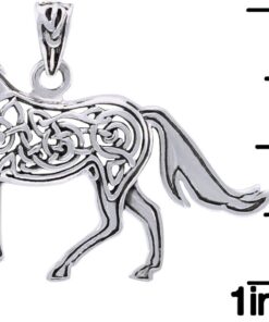 Jewelry Trends Sterling Silver Large Celtic Knot Horse Equestrian Pendant Necklace 18" 9 71C36lXsFDL