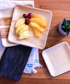Naturally Chic Palm Leaf Plates Bamboo Plates Disposable 8 Inch Square Party - Wood & Bamboo Like Eco Friendly Compostable and Biodegradable Plates for Weddings and Events - 25 pack 8" Square 14 71C4Sw7ub6L 1