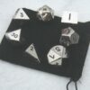 Set of 7 Polyhedral Metal Dice with Bag (16mm, Silver Color) 18 71C5Eg99eSL