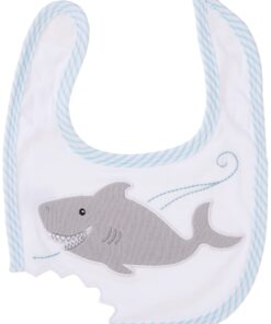 Baby Aspen Bib and Booties Gift Set, Chomp and Stomp Shark, 0-9 Month White/Grey 6 71C5NejOKDL