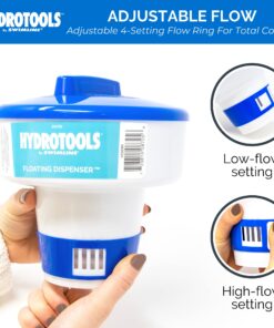 HYDROTOOLS BY SWIMLINE 8725 Large Capacity Pool & Spa Chemical Dispenser | Compatible With Bromine & Chlorine Supports 1-3’’ Tablets | Adjustable Control Ring For Customizable Flow Rate Classic 24 71C6J IOARL 2