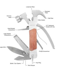 Sheffield 12913 Premium 14-in-1 Hammer Multi Tool, Multipurpose Tool for the Home, Camping Equipment, and Work, Hammer, Pliers, Survival Knife, & More 13 71C6JDhnJQL