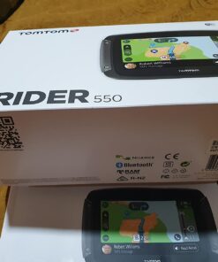 TomTom Rider 550 Motorcycle GPS Navigation Device, 4.3 Inch, with World Maps, Motorcycle Specific Winding and Hilly Roads, Updates via WiFi, Traffic and Speed Cams, Compatible with Siri and Google Now 41 71C8 rFXonL