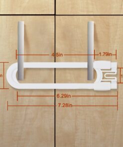 Adoric Sliding Cabinet Locks, 4-Pack U Shaped Baby Safety Locks, Childproof Cabinet Latch for Kitchen Bathroom Storage Doors, Knobs and Handles (White) 4 Count (Pack of 1) 28 71C8FFntrFL
