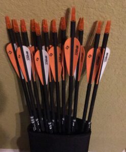 TIGER ARCHERY 30Inch Carbon Arrow Practice Hunting Arrows with Removable Tips for Compound & Recurve Bow(Pack of 12) Orange White 26 71C95JkKVL