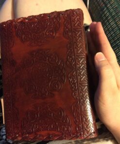 Handmade Embossed Blue Stone Leather Journal Notebook Refillable Sketchbook with 2 Latches, Lace Edging Diary By Cuero 59 71C9iBeIAxL