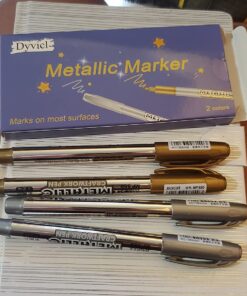 Dyvicl Premium Metallic Markers Pens - Silver and Gold Paint Pens for Black Paper, Glass, Rock Painting, Halloween Pumpkin, Card Making, Scrapbook Album, Christmas DIY Art Craft Kids, Set of 4 45 71CACKMXVCL