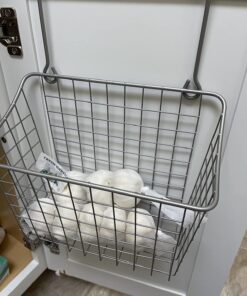 Spectrum Grid Over the Cabinet Wire Storage Basket Large (Satin Nickel Powder Coat) - Organizer for Bathroom, Kitchen, Under Sink, Pantry, Hair Tools, & More 36 71CAGM2c7LL 1