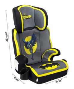 KidsEmbrace High Back Booster Car Seat, DC Comics Batman Black, Grey, Yellow Batman Backless Booster Seat 13 71CB6ugdBwL
