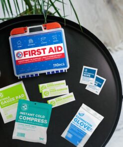 Be Smart Get Prepared 110 pc First Aid Kit: Clean, Treat, Protect Minor Cuts, Home, Office, Car, School, Business, Travel, Emergency, Outdoor, Camping & Sports, FSA/HSA (Packaging may vary) Dark Blue 1 Count (Pack of 1) 27 71CC1wuo4FL 3