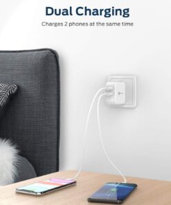 iClever BoostCube 2nd Generation 24W Dual USB Wall Charger with SmartID Technology, Foldable Plug, Travel Power Adapter for iPhone Xs/XS Max/XR/X/8 Plus/8/7 Plus/7/6S/6 Plus, iPad Pro Air/Mini and Other Tablet 1 Pack 35 71CCvcBvMIL
