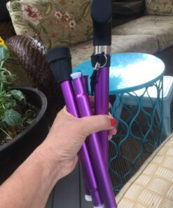 RMS Folding Cane - Foldable Walking Cane with Adjustable Height - Collapsible and Lightweight - Soft Ergonomic Handle for Comfortable Grip - Portable Walking Stick for Mobility Aid Lavender 28 71CDNh2QGaL