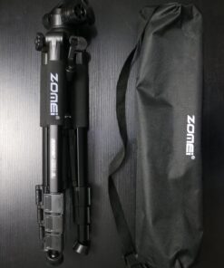 ZOMEI 65” Camera Tripod Compact Light Weight Travel Aluminum Camera/Phone Tripod for Canon Nikon with 2PC Quick Plates and Universal Phone Mount 11 lbs Load (Black) 68 71CDfD9IKOL