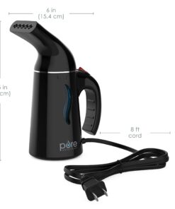 Pure Enrichment® PureSteam™ Portable Handheld Garment Steamer - Ideal for Home or Travel, Fast Heating, Removes Wrinkles on Clothes and Fabric, Auto Shut-Off Safety Feature (Black) Black 26 71CE1ot309L