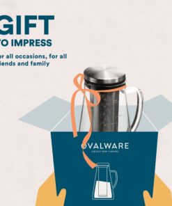 Airtight Cold Brew Iced Coffee Maker Pitcher (& Iced Tea Maker) with Spout – 1.5L/ 51oz Ovalware RJ3 Brewing Glass Carafe with Removable Stainless Steel Filter 1.5 Liter 30 71CE2NAAEL