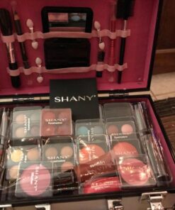 SHANY Carry All Makeup Train Case with Pro Makeup Set, Makeup Brushes, Lipsticks, Eye Shadows, Blushes, Powders, and more - Reusable Makeup Storage - Premium Gift Packaging - Silver 34 71CE5GJ7FaL