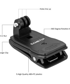 Sametop Backpack Strap Mount Quick Clip Mount Compatible with Gopro Hero 12, 11, 10, 9, 8, 7, 6, 5, 4, Session, 3+, 3, 2, 1, Hero (2018), Fusion, Max, DJI Osmo, Xiaomi Yi Action Cameras 35 71CEpZLwagL