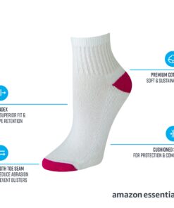 Amazon Essentials Women's Cotton Lightly Cushioned Ankle Socks, 10 Pairs 6-9 Black 8 71CFEfvXbyL