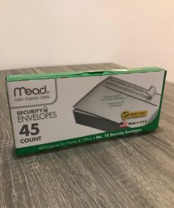 Mead #10 Envelopes, Security Printed Lining for Privacy, Press-It Seal-It Self Adhesive Closure, All-Purpose 20-lb Paper, 4-1/8" x 9-1/2", White, 45 per Box (75026) 45 Envelopes 24 71CFJ00voUL
