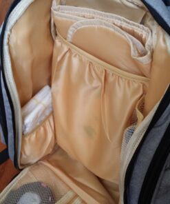 Mancro Diaper Bag Backpack, Large Multifunction Waterproof Travel Baby Changing Bag for Dad Mom with 4 Insulated Pockets and Stroller Straps, Maternity Baby Bag for Boys Girls, Grey Austere Grey 60 71CFWslT7YL