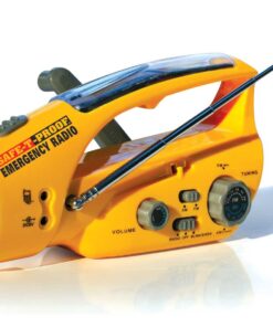 Safe-T-Proof Solar, Hand-Crank Emergency Radio, Flashlight, Beacon, Cell Phone Charger
