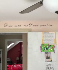 Picniva Black 5'' X 24'' Dream Until Your Dreams Come True Wall Famous PVC Wall Sticker Decal Quote Art Vinyl 5'' X 24'' 25 71CGZPyiuxL