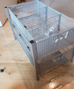 DecoBros Mesh Cabinet Basket Organizer with Split Card, Silver (Medium - 9.4 x 15.3 x 5) Medium - 9.4 x 15.3 x 5 32 71CGuPdNjwL
