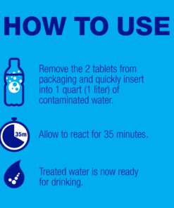 Potable Aqua Water Purification Tablets, Portable and Effective Water Purification Solution for Camping, Hiking, Emergencies, Natural Disasters and International Travel, Two 50ct Bottles, Blue 100 Tablets - Twin pack 24 71CHAZvYFML 1