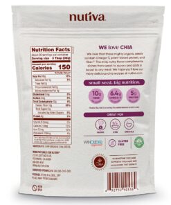 Nutiva USDA Organic Premium Nutrient-Dense Raw Black Chia Seeds with 3g Protein & 5g Fiber for Salads, Yogurt & Smoothies, Non-GMO, Vegan, Gluten-Free, Keto & Paleo, 32 Ounce (Pack of 1) 32 Ounce (Pack of 1) 40 71CHwv8eLnL