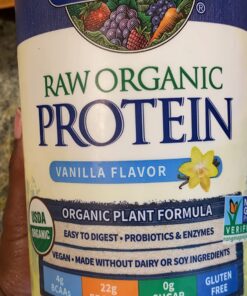 Garden of Life Organic Vegan Vanilla Protein Powder 22g Complete Plant Based Raw Protein & BCAAs Plus Probiotics & Digestive Enzymes for Easy Digestion – Non-GMO, Gluten-Free, Lactose Free 1.5 LB 20 Servings (Pack of 1) 39 71CI37AGGgL