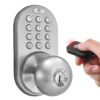 MiLocks XKK-02SN Digital Door Knob Lock with Keyless Entry via Remote Control and Keypad Code for Interior Doors