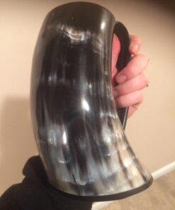 Trondebal Viking Drinking Horn Mug, 15-20 Oz Natural Ox Horn Cup & Cofee Stein | Cool Unique Gift for Men and Women, Home Decor Accessories | Shot Glasses for Beer, Ale, Whiskey, Mead 45 71CJEtmPeAL