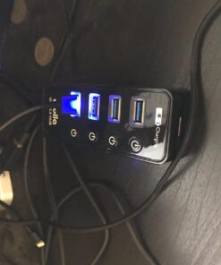 Powered USB Hub Long Cord, atolla USB 3.0 Hub 4 + 1 Data Transfer and Charging Multiport with Power Supply Adapter 15W (5V/3A) and 3.3ft Meter USB 3 Extension Cable 21 71CJUufr0L