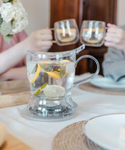 GROSCHE 17.7oz BPA-Free Tea Infuser Teapot with Drip-Free, Easy Clean Design 17.7 fl oz Clear 41 71CKZMbVsnL