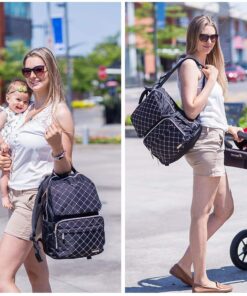 Bamomby Diaper Bag, Diaper Bag Backpack for Baby Boys Girls, Multifunction Large Rucksack Diaper Bags with Changing Pads, Waterproof Travel Back Pack Knapsack for Dad & Mom -Stylish Black 56 71CLQ2BwvjL