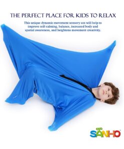 Alternative view of SANHO Dynamic Movement Sensory Body sock, Large,9-12 years old,56''HX28''W,Good for Height:52"-61",Updated Version,Blue