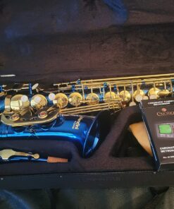 Mendini By Cecilio Eb Alto Saxophone - Case, Tuner, Mouthpiece, 10 Reeds, Pocketbook- Black & Gold E Flat Musical Instruments 53 71CMBTI4bmL 1