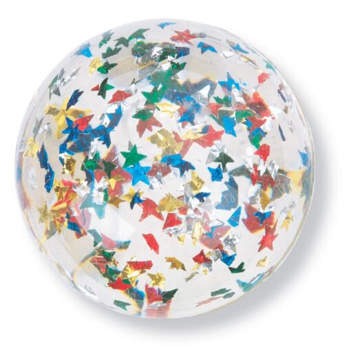 60mm Mega Star Confetti Bouncing Balls - 12 per pack