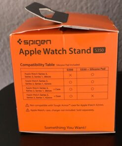 Spigen S350 Designed for Apple Watch Charger Stand Apple Watch Ultra 2/Apple Watch Ultra, Series 9/8/SE2/7/6/SE/5/4/3/2/1 49/45/44/42/41/40/38mm Durable TPU with Non-Slip Stable Base - Black 69 71CMwd9L9L